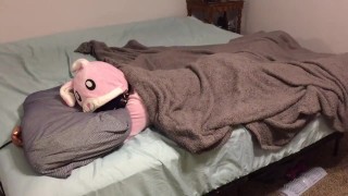 Bunny onesie tied up and fucked in bed