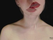 Preview 1 of Hot sexy red lips licking and sucking pop and other food