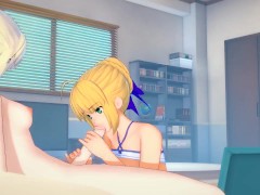 Video Fate/Stay Night - Futa Saber Alter deals with Saber(3d hentai)