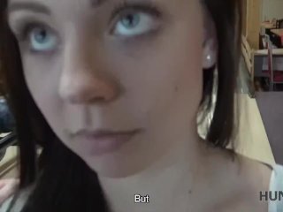 HUNT4K. Brunette Sucks Cock and Gives Pussy for_Drilling for_Cash