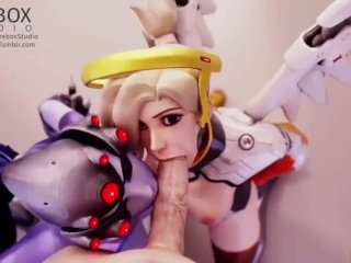 pmv, pussy licking, compilation, overwatch mercy