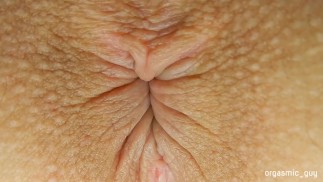 Orgasm with anal contractions close up butthole