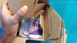 ASMR Tiener single hand unboxing van Stayhomehub mug Pornhub kleding winkelbeker