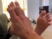 Preview 5 of Tickling girlfriends tiny feet on the couch