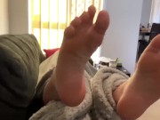 Preview 6 of Tickling girlfriends tiny feet on the couch