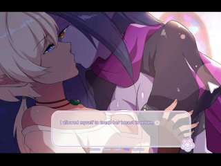 hentai visual novel, blonde teen, brunette, gameplay