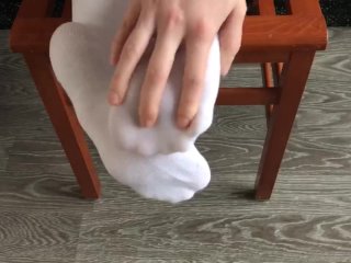 solo female, school, foot fetish, girl socks