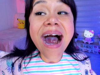 Milk and tongue mouth fetish