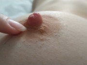 Preview 1 of [HD] Extreme hard nipple closeup! Scratching and teasing with long nails