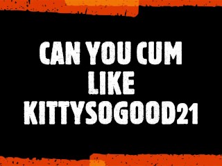 #cumlikekitty Challenge Eye Rolling Orgasm MILF Squirts on Leather Couch