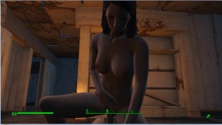 Very Beautiful sex, girl on top. Fallout 4. Porno Game