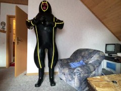 full try on MD-Latex Inflatable Cyborg Hazmat Suit