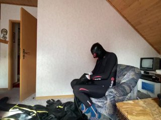 full try on MD-Latex Inflatable Cyborg Hazmat Suit