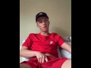 Preview 2 of Blonde chav twink wanking his dick.