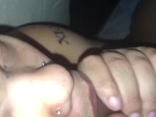 licking, tattooed women, cum shot, ebony bbw