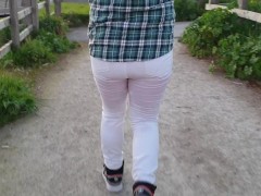 Alice - Wet myself on a walk at sunset.  Peed my white jeans ;) 
