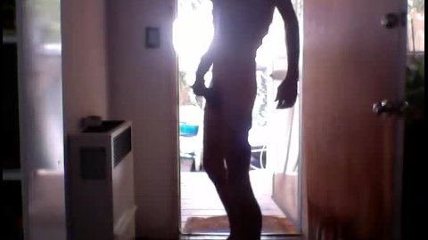 Hot Surfer Jerking Off with Front Door Open