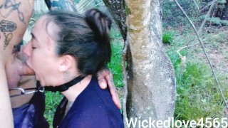 BALLS DEEP THROAT PIE #2 Chained And Facefucked Against A Tree