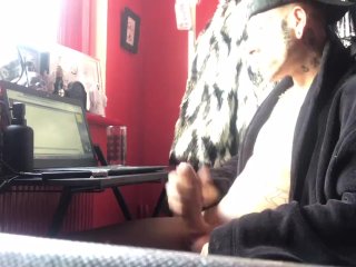 Edging on cam in chat room. Ended up shooting a massive load