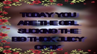 You Are The Girl Sucking On The Large Juicy Cock Today
