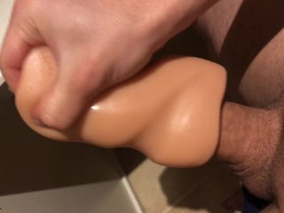 Big dick_fucking pocket pussy then cums inside it