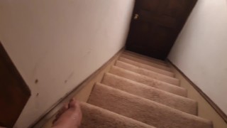 Amateur chubby woman pissing downstairs 