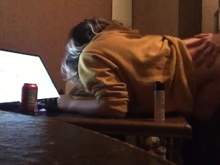 FUCKED MY_EX ON A SQUEAKY TABLE WHILE GFWAS AT WORK