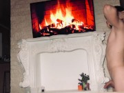 Preview 1 of Very hot sex near the fireplace, doggy style, cum shot. (Casey Donovan)