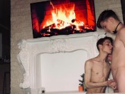 Preview 2 of Very hot sex near the fireplace, doggy style, cum shot. (Casey Donovan)