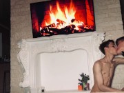 Preview 3 of Very hot sex near the fireplace, doggy style, cum shot. (Casey Donovan)
