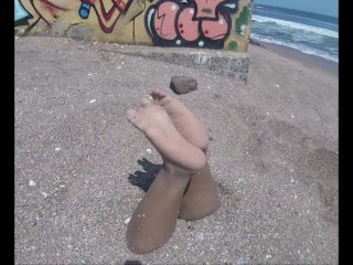 public, beach, feet, latina
