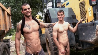 OUT IN PUBLIC - Diego & James Bump Uglies Outdoors On Top Of Bulldozer!