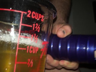 piss, 60fps, verified amateurs, measuring cup