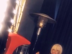 Lady in red dancing 