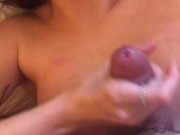 Preview 4 of Perfect homemade hand job with big cumshot. I love his sweet cum!