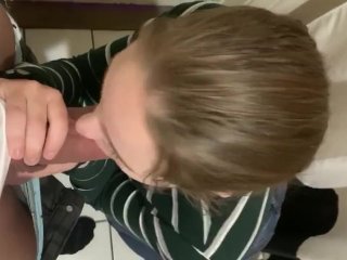 Teachers Aid gets blow job from student in lab bathroom screenshot number 1