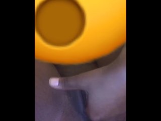 Young ebony playing in her juice