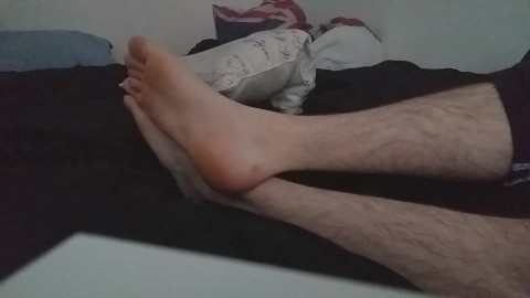 Relaxing with my ankle socks and bare feet 