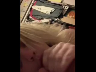 vertical video, blowjob, babe, blonde teen