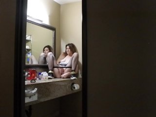 PEEPING TOM Watches ErinEvelyn Masturbate On TheHotel Bathroom Counter