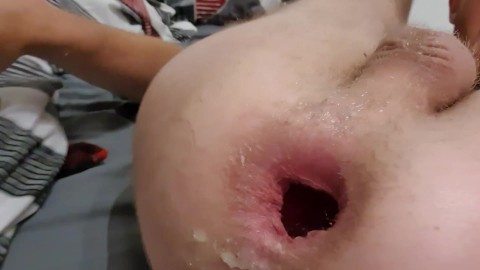 Finally fitting a massive bottle in my ass makes me leak cum on my hole