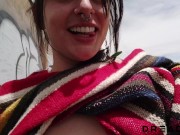 Preview 2 of Very Risky Blowjob at Uyuni Salar (TWO CUMSHOTS)- Amateur Porn Vlog 6