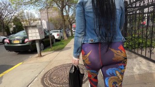 Wife In See Through Legging Doing Quaritine Pet Food Run