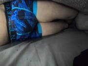Preview 3 of Twink Pisses Underwear CUMS and Pisses again in bed HANDSFREE