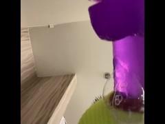 POV Ebony Sloppy Blowjob Dildo POV