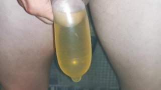 video request - filling a condom with piss