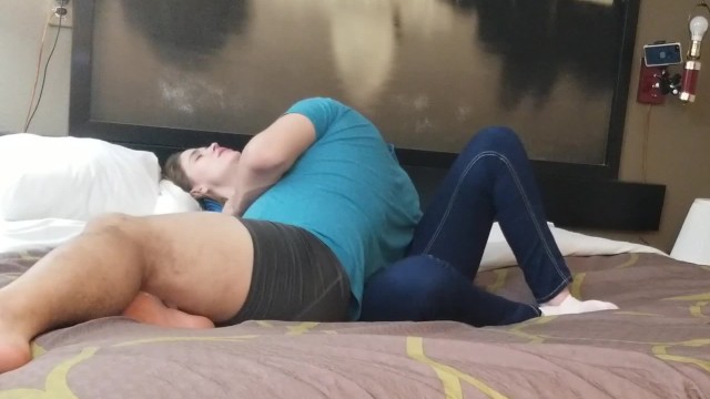 Nursing, Humping, Cumming All Over Her Jeans 
