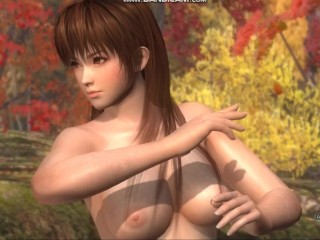 裸体女孩在森林里战斗| Dead or Alive 5，3D Hentai，动漫