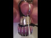 Preview 5 of Estim leads to sissygasm in chastity