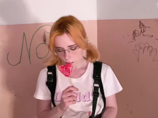 Schoolgirl Deep Sucking and Fucking instead of Lessons